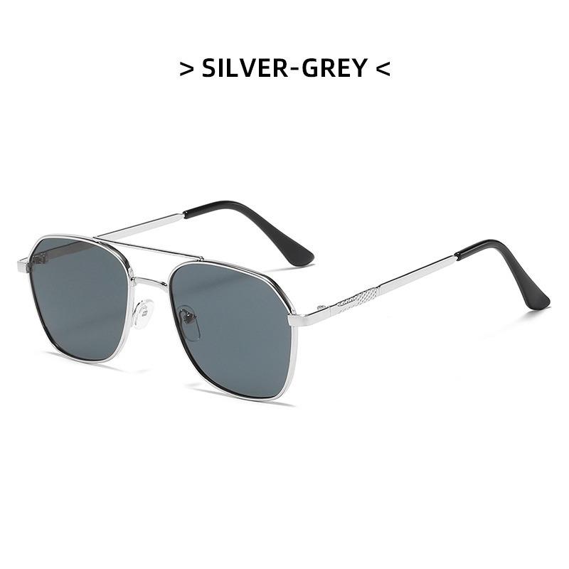 Fashion Retro Sunglasses Double Bridge Metal Sunglasses Ins Personality Irregular Net Red Sunglasses