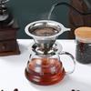 Tragbarer Kaffeefilter Edelstahl Leicht zu reinigen Wiederverwendbar Doppelschichtiger Kaffeetrichter Papierloser Pour-Over-Halter Kaffeetropfer