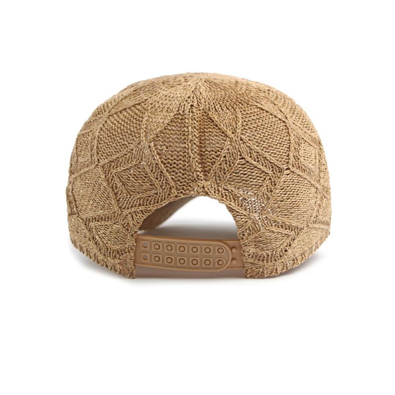 Damen Sommer Strick-Netz-Baseballkappe Atmungsaktiver Outdoor-Sonnenhut Stil Strandhut