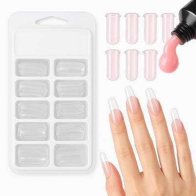 Coslifestore Poly Gel Quick Building Nail Set,200Pcs False Nail Mold Clear Nail Extension Form Tips, Dual Forms For Polygel Extension,Home Salon