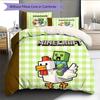 Minecraft Zombie Pattern Bedding Quilt Set  Home Decoration  Gift (1 * duvet cover + 2 * pillowcase  without core)