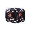Women Vintage Wooden Beads Magic Hair Comb Hairpin Clip Double Slide Headwear