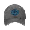 Summer Ado Blue Rose Baseball Cap SunProof Custom DIY Washed Trucker Hat Unisex Adult Street Style Sport Baseball Caps