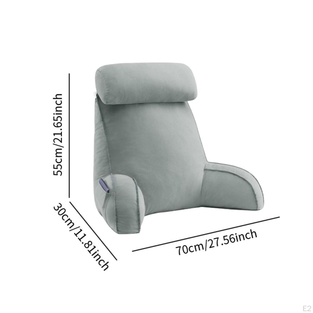 Reading Pillow for Sitting in Bed Breathable Watching TV Resting Light Gray