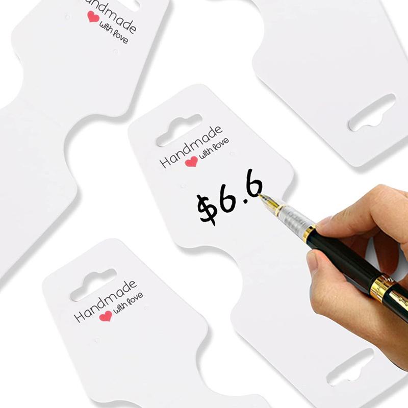 100Pcs/Pack Necklace Display Merchandise Price Blank Jewelry Card Rectangular Packaging Card DIY Paper Price Label Tags Earrings