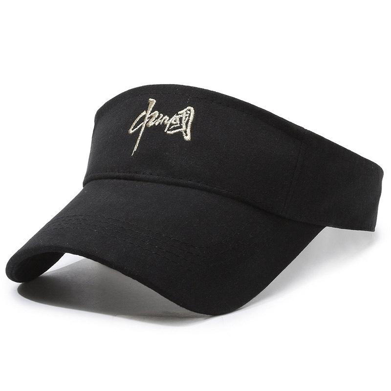 

Вышитая солнцезащитная шляпа, летняя шляпа от солнца для мужчин и женщин, спортивный пустой цилиндр для бега чёрный