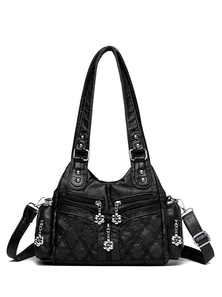 Women's Bag Vintage Tote Bag Large Capacity Multi-Pocket Shoulder Bag