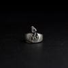 Handmade Vintage Snake Zodiac Ring Adjustable Open Band Copper Unisex Wide Statement Women Men