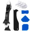LMETJMA Silicone Caulking Tool Kit 3 in 1 Caulk Grout Removal Tool Sealant Finishing Scraper with Stainless Steelhead