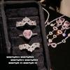 Haute Couture Jewelry High Carbon Love Crown Various Ways To Wear Detachable Ring Morgan Powder Love Bubble Zircon Necklace