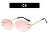 New Women Sunglasses Fun Octagonal Trend Personalized Shades Fashion Retro Frameless Versatile Sunshade Sun Glasses