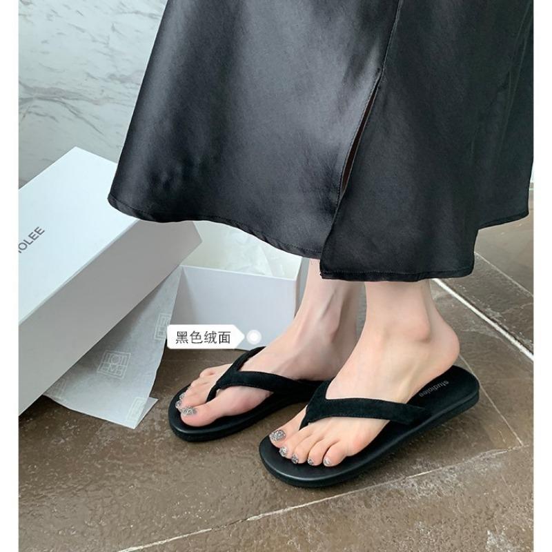 ~ Minimalist toe beach vacation fashionable contrasting color versatile flip-flops women wear summer