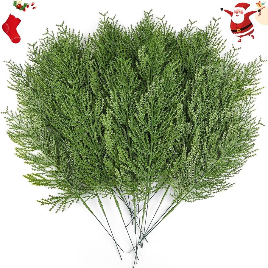 10/20Pcs Artificial Plant Plastic Pine Needle Green Festival Party Decor Home Room Yard Accessory Diy Christmas Tree Table Decor