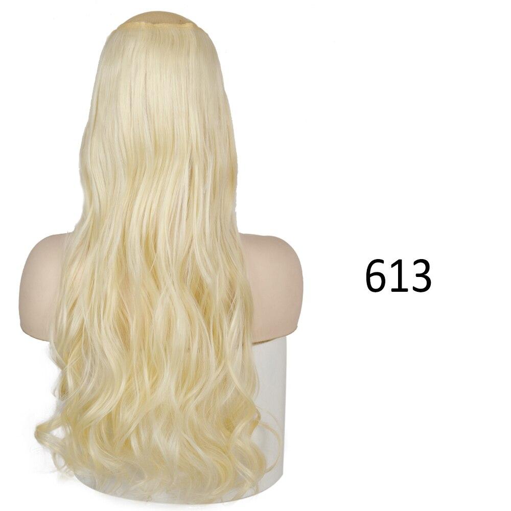 MISSQUEEN Women Long Straight Wavy Invisible Hair Extensions Without Clips Synthetic Fiber Long Daily Wear Invisible Hairpiece