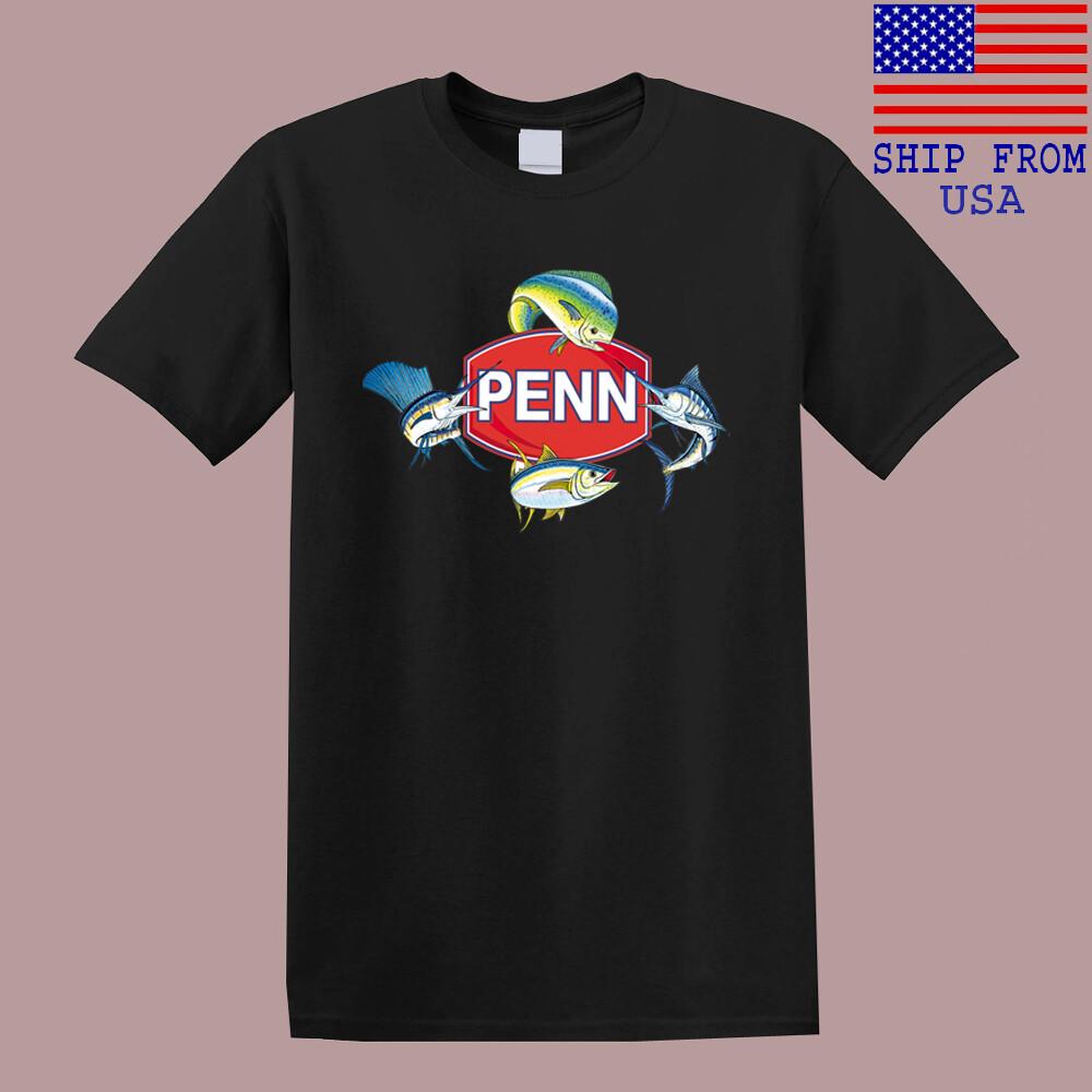 PENN Fishing Sports Fish Men#039;s Black Size S5XL Unisex T-Shirt M