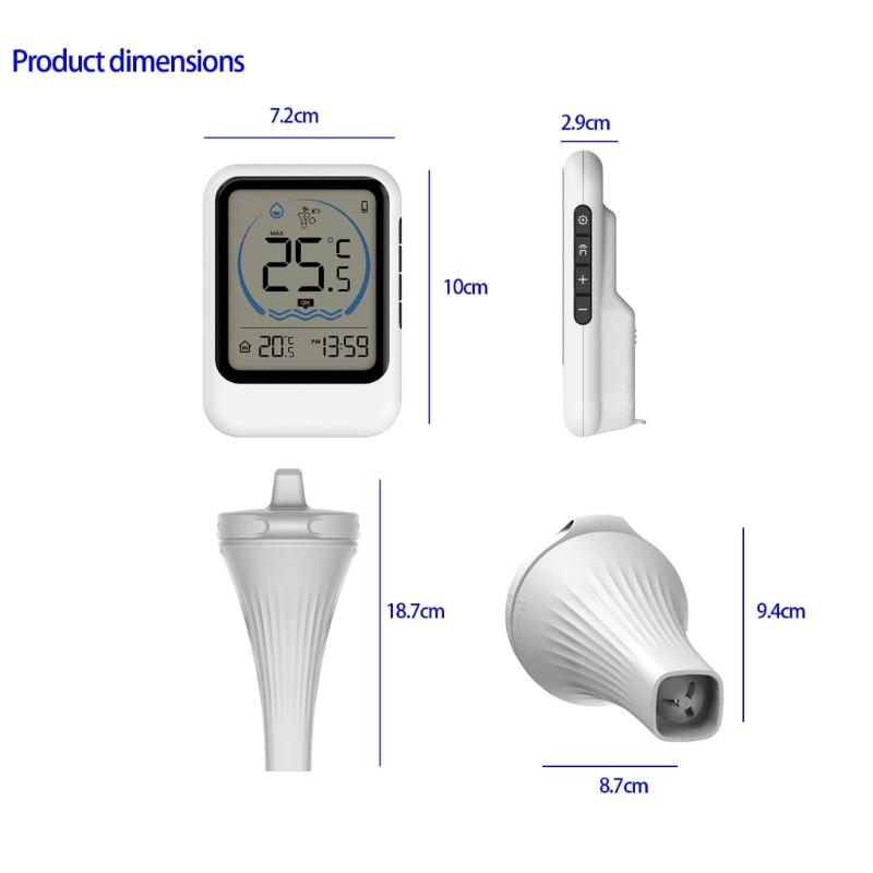 Múltiplos Sensores Monitor de Temperatura da Água Sondas Flutuantes Display Digital Registro Alto Baixo para Piscinas Banheiras de Hidromassagem e Aquários