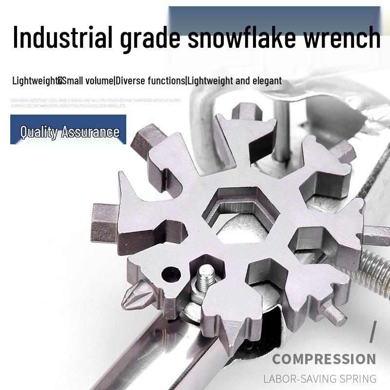 Original Snowflake 18-in-1 Hexagonal & Octagonal Multifunctional Stainless Steel Tool Card