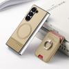 Magnetic Card Holder Phone Case With Ring Stand Galaxy Z Fold8 Ultra Fold7 Fold6 Fold5 Fold4 Honor V6 PU
