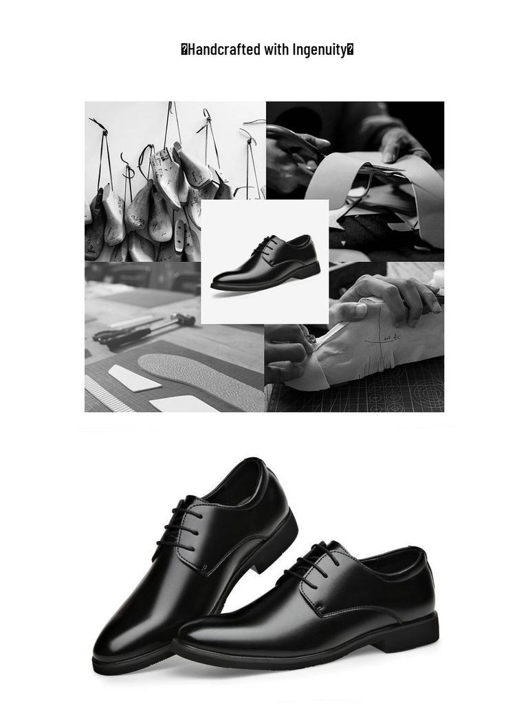 Men's 2025 Waterproof Leather Business Casual Shoes - British Style, Soft Sole