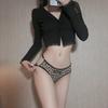 Sexy Underwear Letter Thong Women's Sports Fitness Traceless Tide Metal Hollow Sexy Hottie Swimsuit Panties