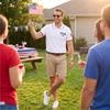 Men's Short Sleeve Polo Shirt Button Down Collar Classic Fit Casual Polo Shirt with Embroidered USA and Flag Patch