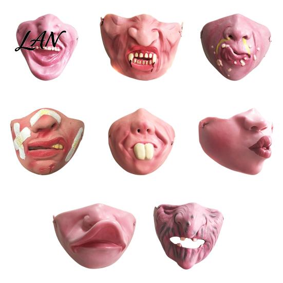 Funny Character Masque for Adults Latex Halloween Half Face Adults, Scary Horror Party Humorous Photo Booth Props with Elastic Strap Cosplay, Carnival