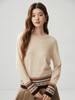 Women's Color Block Fair Isle Cashmere Sweater: Autumn/Winter 2026 Round Neck Versatile Pullover