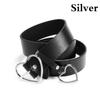 New Heart Buckle Leather Belt Adjustable Punk Fashion Waist Belts
