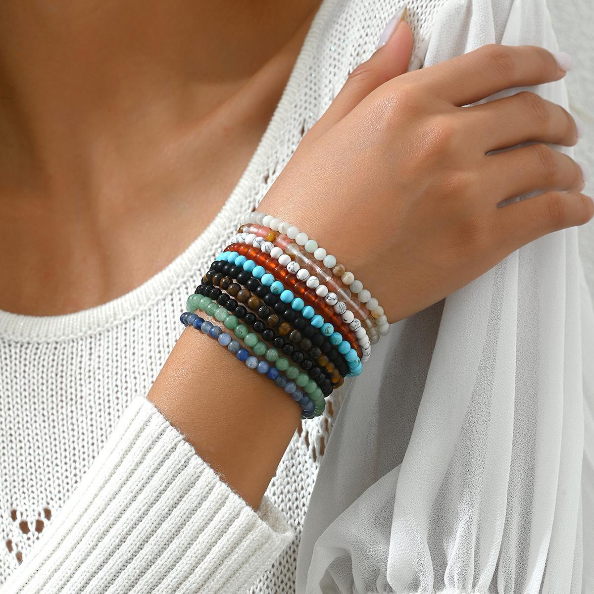 

2025 Новый женский геометрический браслет из бисера, ручной работы, универсальный браслет премиум-класса