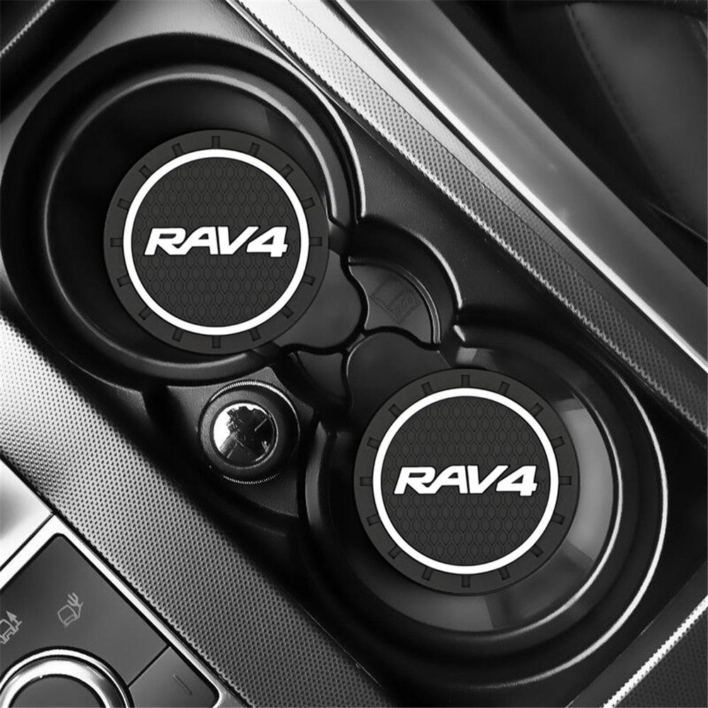 

car sticker For Toyota RAV4 2pcs Car Auto Water Cup Slot Non-Slip Mat Accessories Auto Cover Accessories Car-Styling чорний