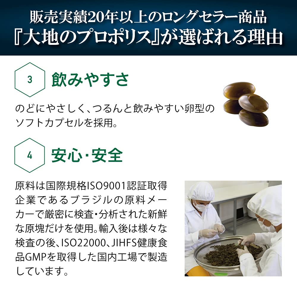 Kyushu Propolis Supplement by Yazuya: 62 Capsules/1 Month Supply - Natural Brown Pack