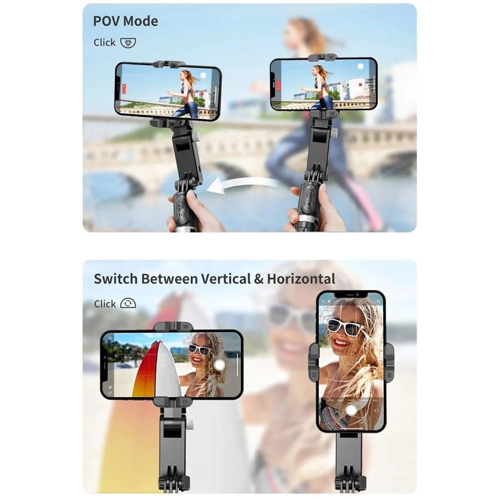 Universal Joint Stabilizer, Handheld Mobile Phone Selfie Stick Holder, With Fill Light, Bluetooth Follow Shooting Mode