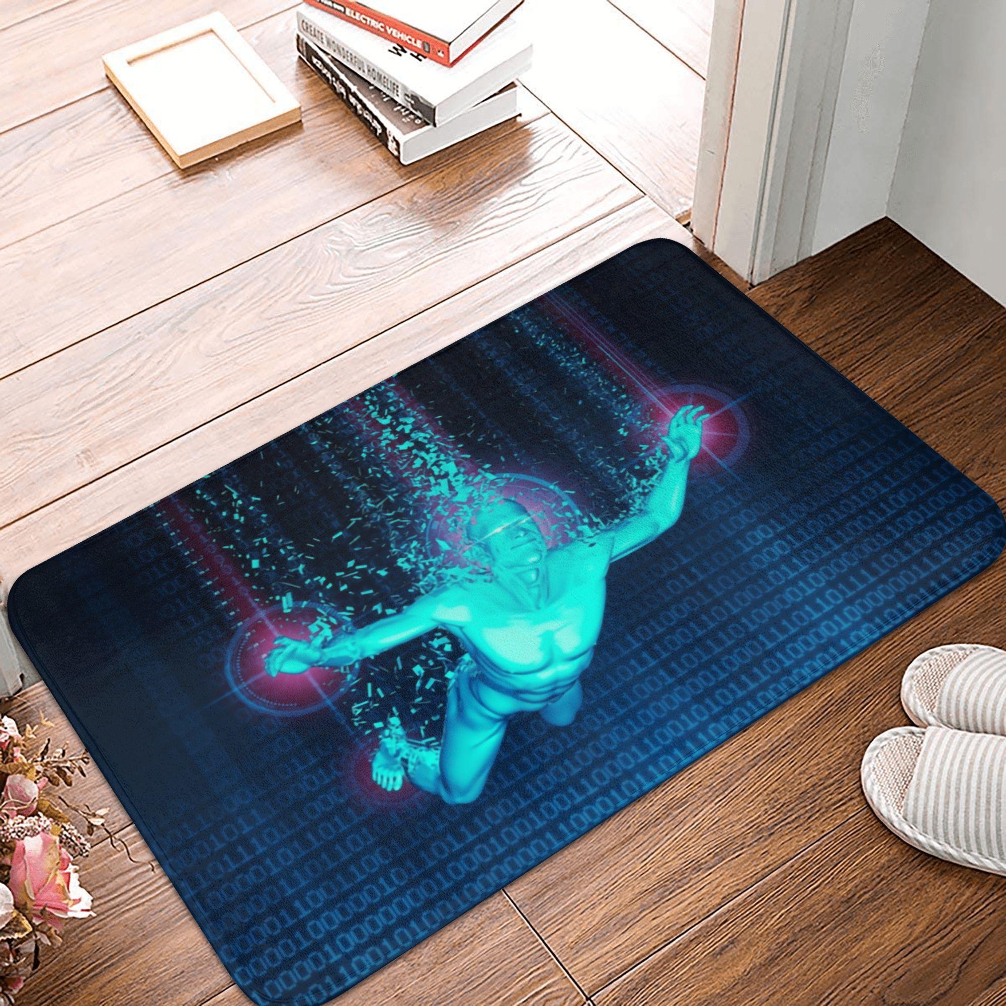 

Computer Programmer Door Floor Bath Kitchen Mat Anti-Slip Outdoor Science Hacker Coder Doormat Living Room Entrance Carpet Rug 40cmx60cm