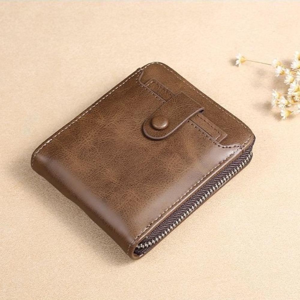 Multifunctional Men Short Wallet External PU Leather Card Holder Fashion Male Wallet  Shopping