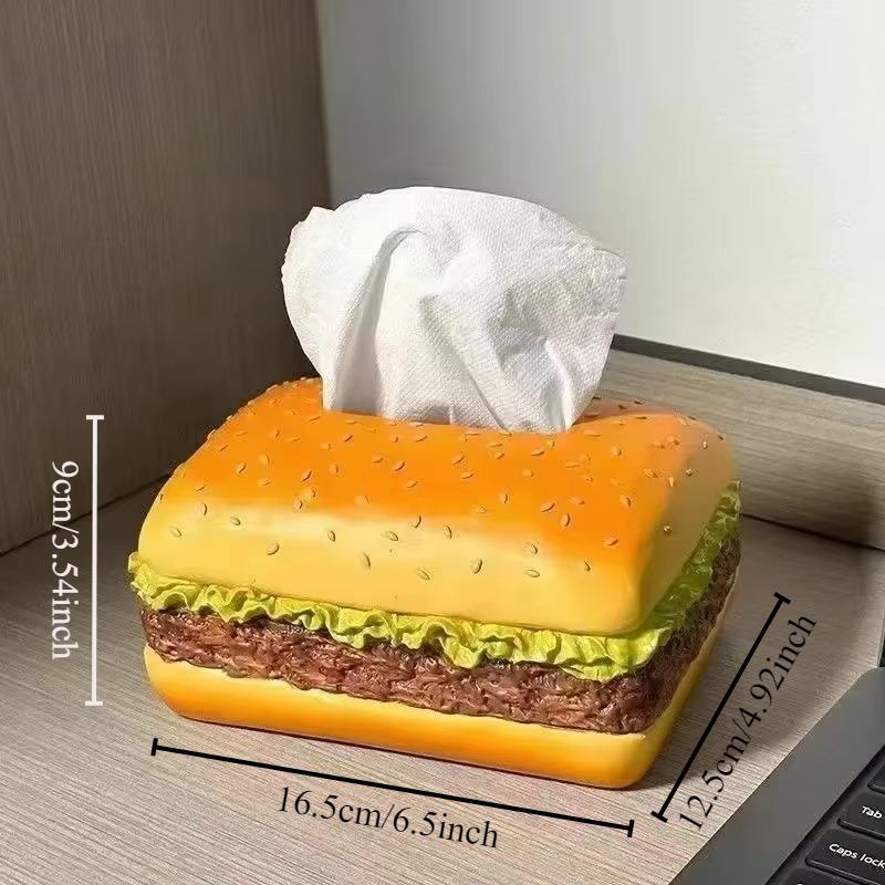 

Креативная коробка для салфеток в виде бургера и кукурузы, журнальный столик для гостиной, пластиковая коробка для салфеток, персонализированные украшения для рабочего стола
