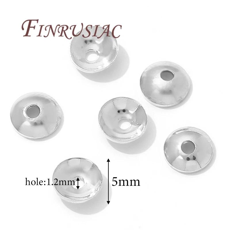 3mm 4mm 14K Gold Plated Brass Round Bead Caps For Necklace Bracelet Jewelry Making Supplies,DIY Accessories Beading Spacer Caps