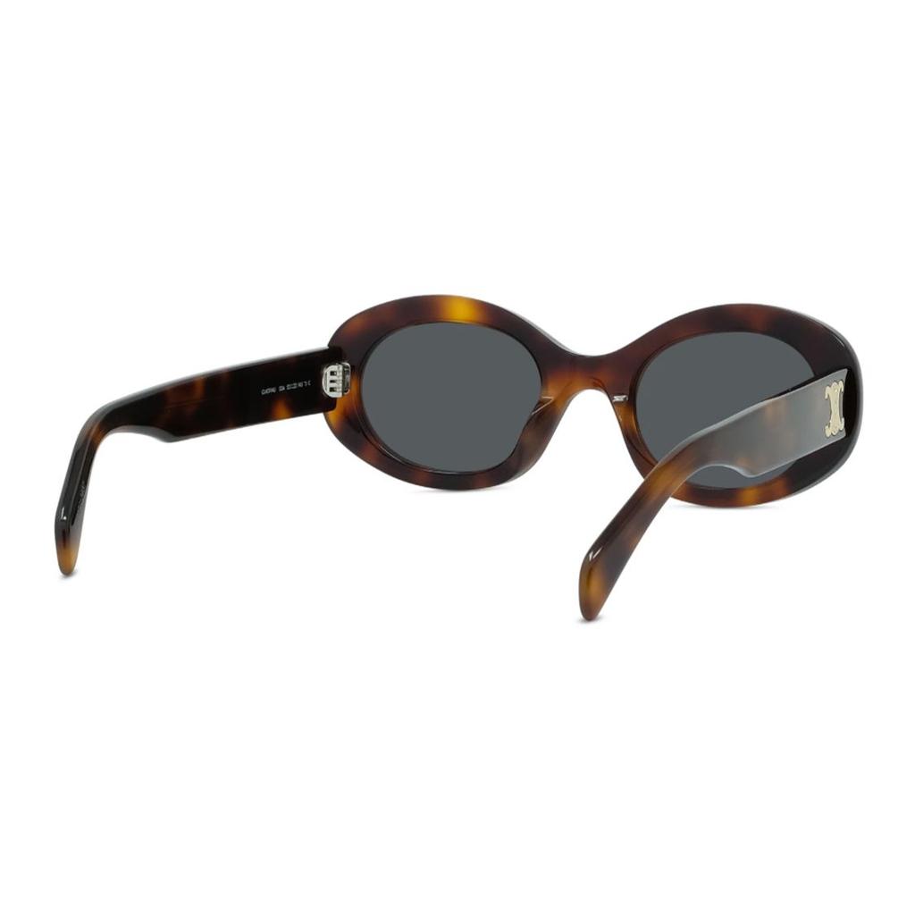 Celine Oval Sunglasses Blonde Havana/Smoke Women Eyewear Brown CL40194U-53A