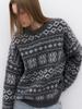 ATELIER NAIN (T-7148)Snow Flakes Knit Pullover