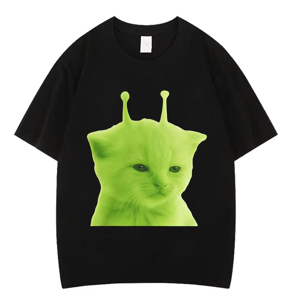 Funny Cat Meme T Shirts Unisexs Women Casual Cotton Vintage Tshirt Fashion Short Sleeve Oversized Harajuku Tshirts Streetwear