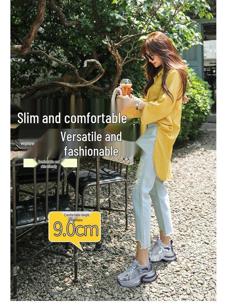 Women's Petite Mesh Breathable Platform Sneakers, Summer 2025 Fashion Casual Sport Shoes