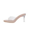 Fashion Stiletto sandals women, simple crystal transparent, high heel slippers