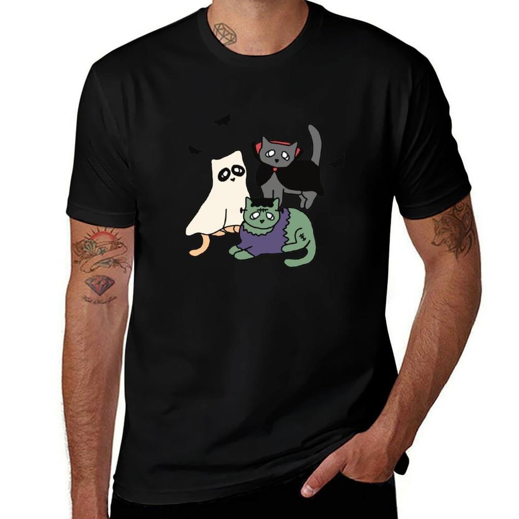 Spooky Kitties Tshirt Work Short Sleeve Cotton Top
