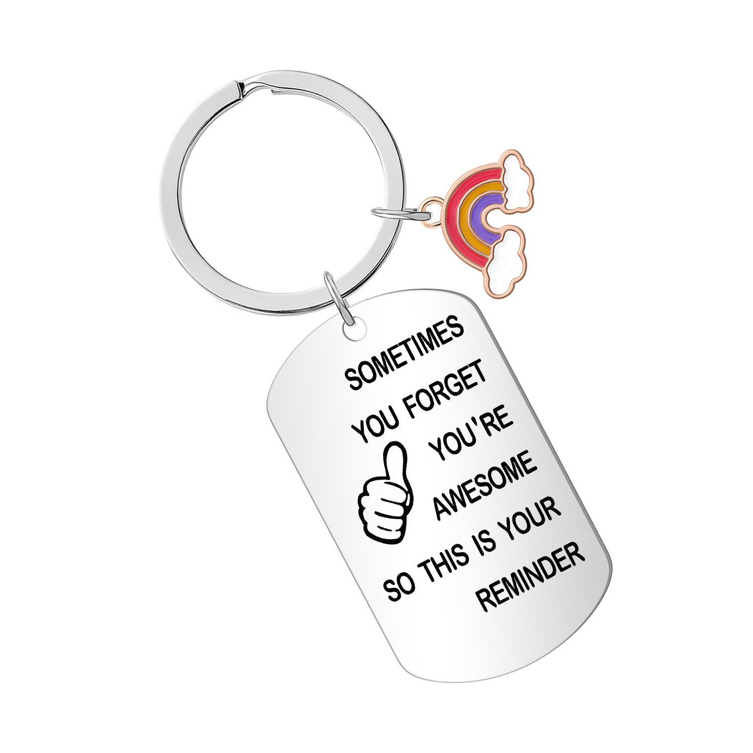 

Stainless Steel Inspirational Military Keychain - Laser Engraved Creative Gift Pendant