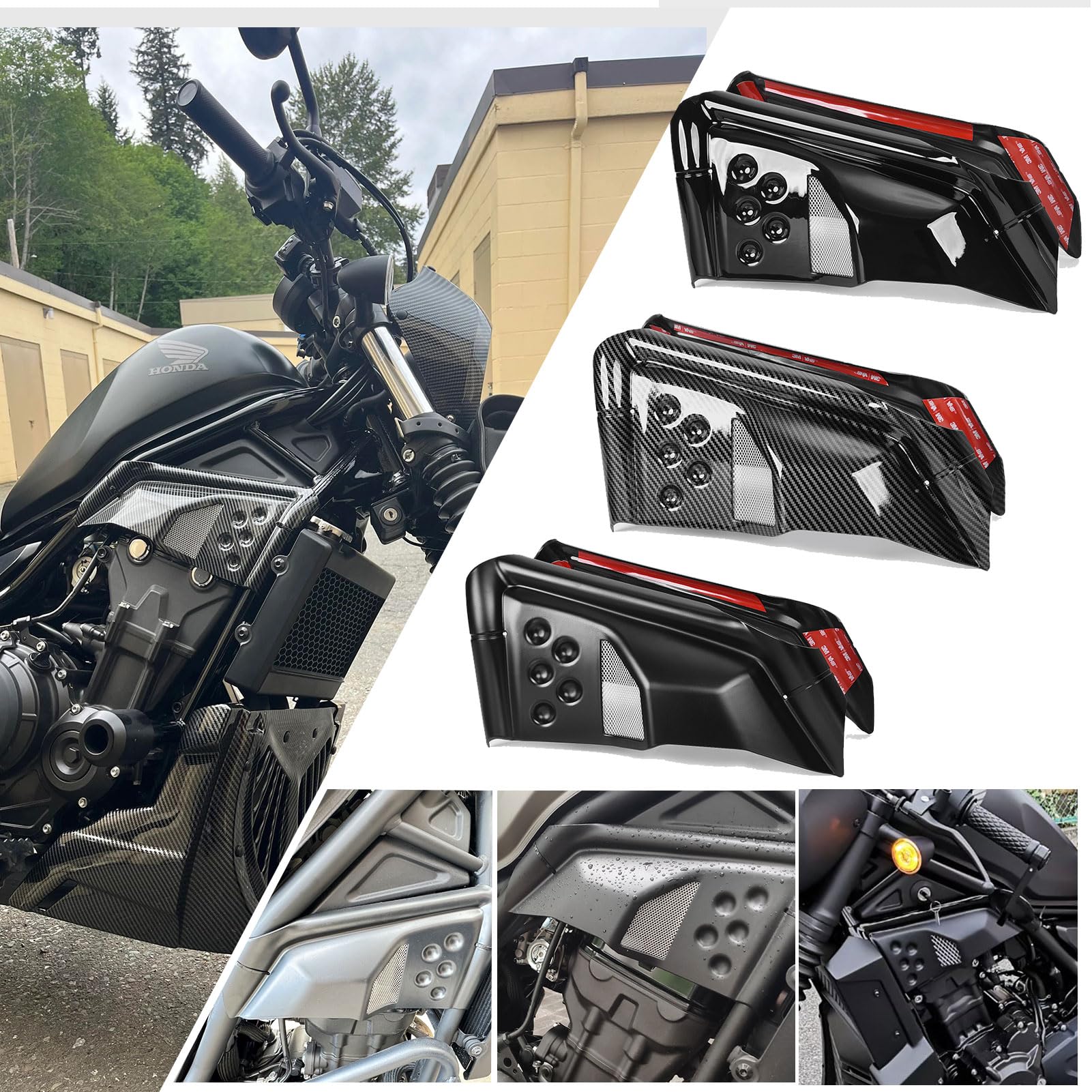 

Midimttop Motorcycle Engine Upper Front Side Infill Trim Panel Frame Guard Protector Cover Fairing чорний