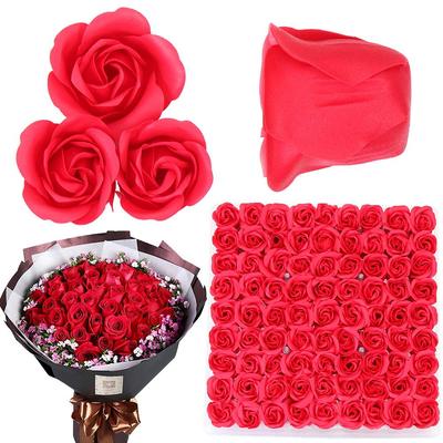 Day Gifts Christmas Rose Soap Flower Artificial Decor Bath Soap Petal Rose Flower with Bear