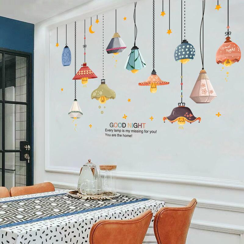 Simple Chandelier Dining Room Wall Self-adhesive Living Room Bedroom Decoration Room Layout Wall Sticker Wall Sticker Creative Sticker