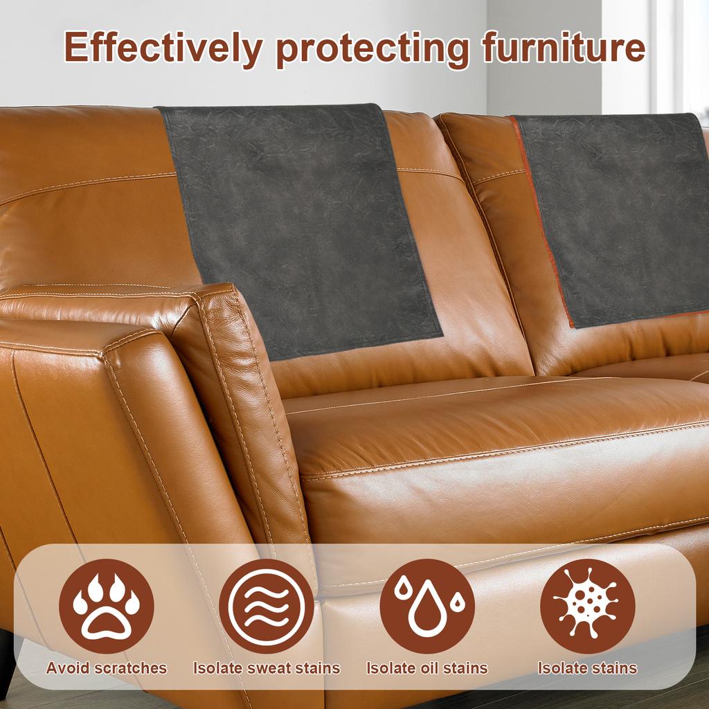 Recliner Headrest Protector Faux Leather Headrest Cover  Chair Couch Headrest Cover for Furniture Sofa Protector Chair Arm Cover
