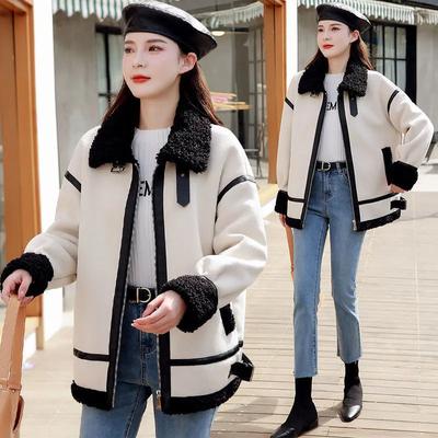 Jacke Damen Herbst und Winter, kurze, lockere, gepolsterte, verdickte, warme Jacke, vielseitige, bequeme, lässige Jacke mit hohem Kragen