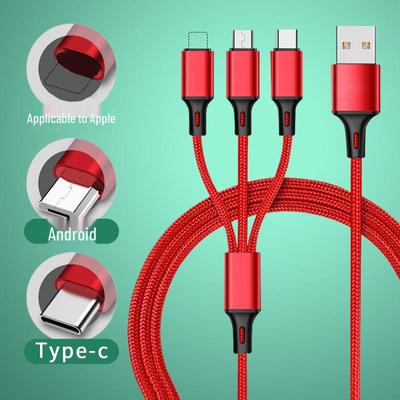 3-in-1 Geflochtenes Nylon-Schnellladedatenkabel - 2.1A