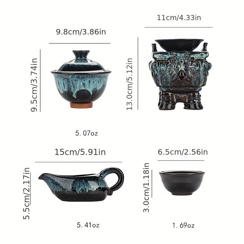 1 Set Magnetic Lazy Tea Set - Automatic Dragon Ceramic Teapot Tea Cups Tray and Mug - Perfect for Home Office and Tea Lovers - Ideal Gift for Tea Enth